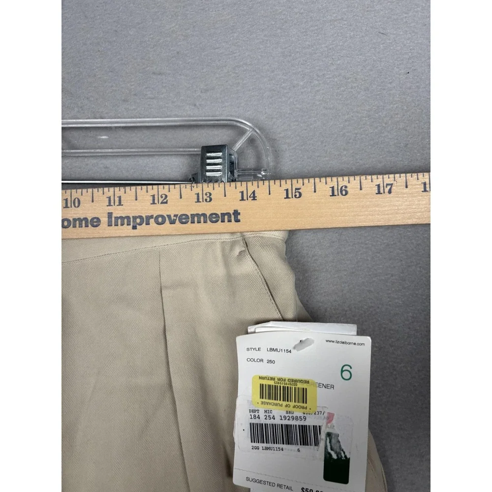 Lizgolf‎ By Liz Claiborne Shorts Womens 6 Beige Silk Golf Bermuda Pleated Twill
